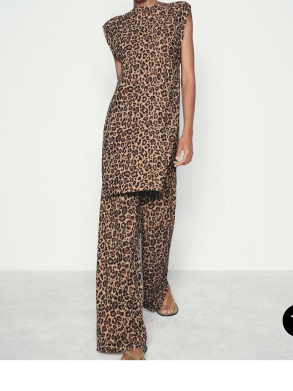 NWT Zara Leopard Print Pants Set with size Small